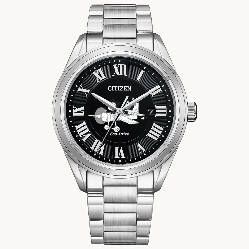 Mickey & Minnie Mouse Take Flight Black Dial Stainless Steel Mickey & Minnie Mouse Take Flight Black Dial Stainless Steel
